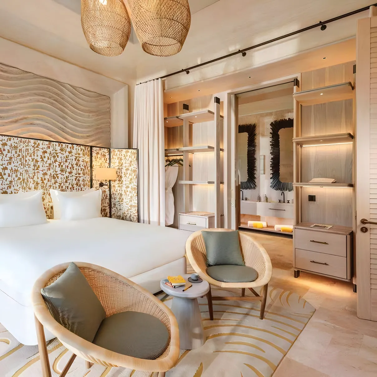 Studio de The Astra Samui avec lit double et fauteuils