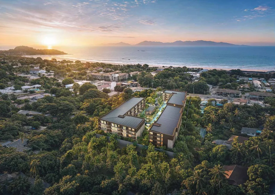The Astra Samui au milieu de la végétation de Bophut, face à la mer