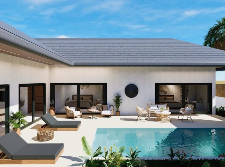 Villa 3 chambres leasehold Lamai Koh Samui, piscine privée et terrasse végétation tropicale