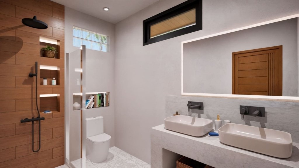 Salle de bain double vasque d'une villa 3 chambres à Baan Dao, Lamai, Koh Samui