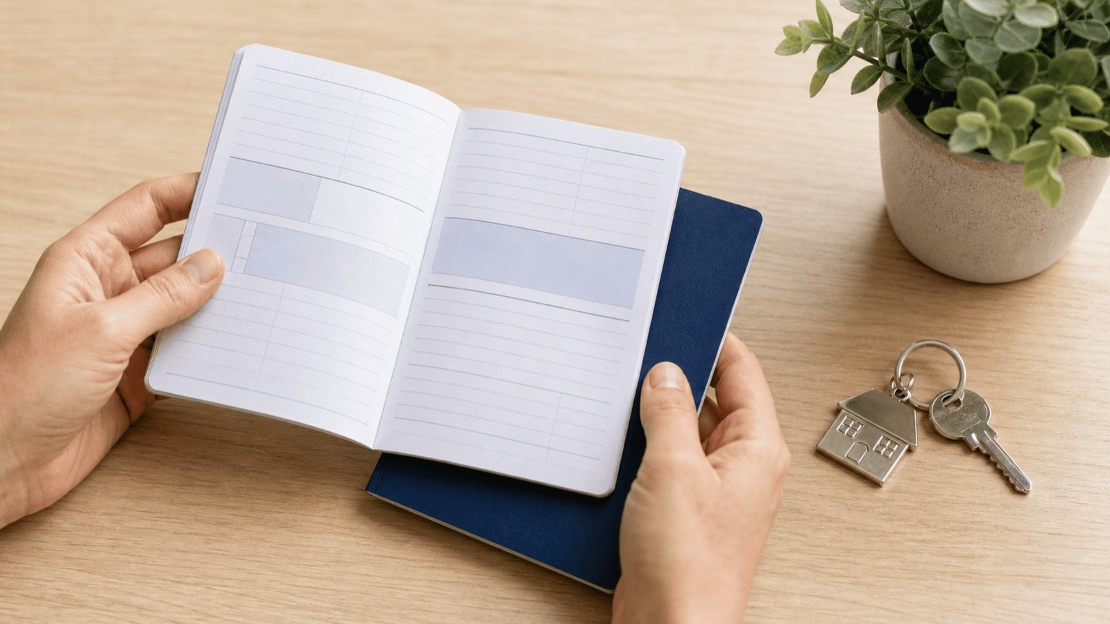 Blue book thaïlandais tenu en main, le livret bleu du registre de maison