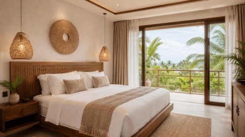 Chambre rénovée et meublée d'une villa à Koh Samui