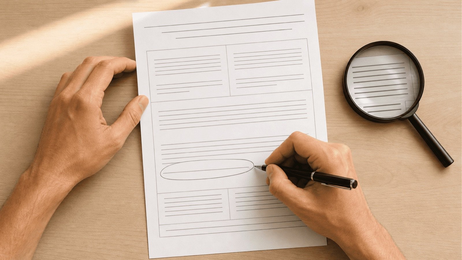 Clause entourée au stylo dans un contrat immobilier, repérer les clauses abusives avant de signer