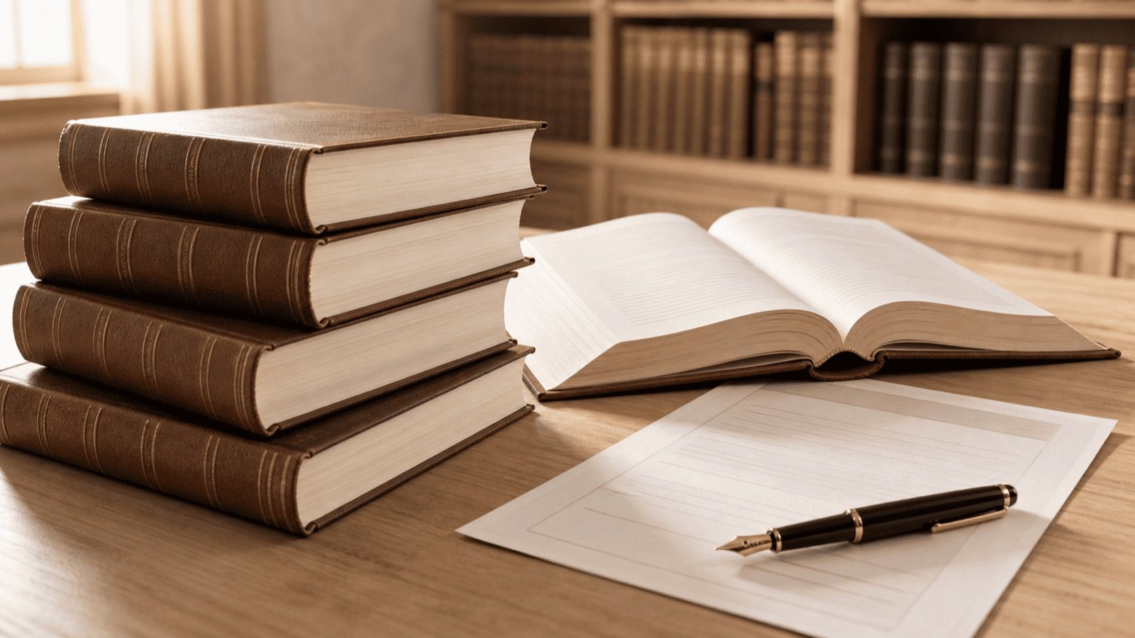Les tomes reliés du code ouverts dans une bibliothèque, le Code civil et commercial thaïlandais