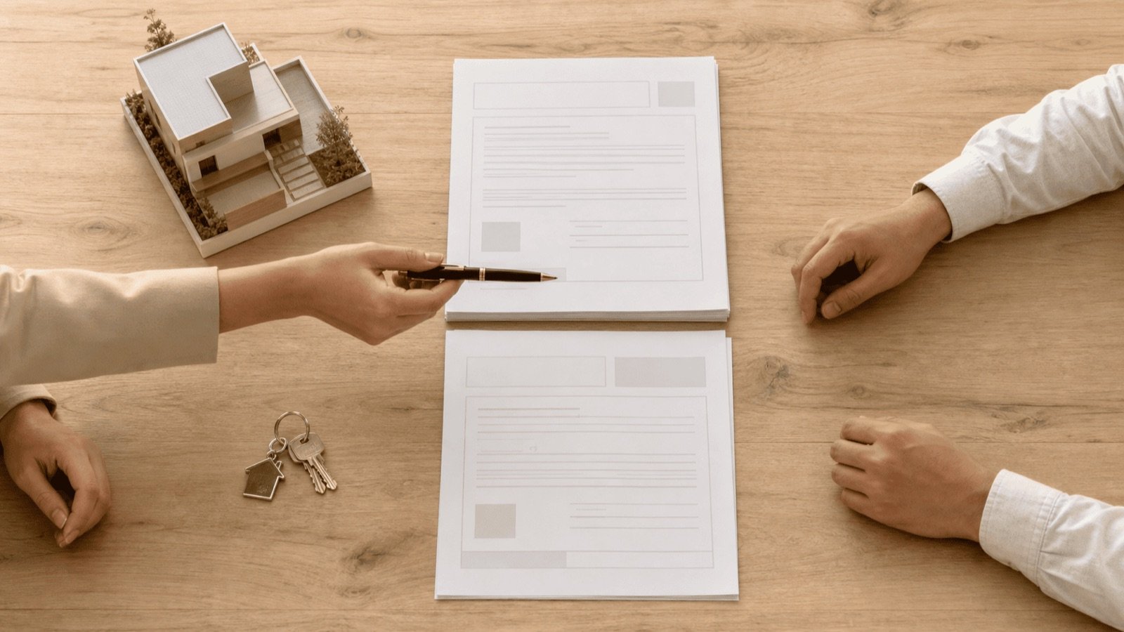 Signature du contrat de vente immobilier entre vendeur et acheteur en Thaïlande