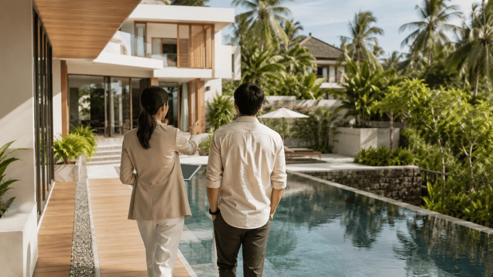 Découverte d'un bien avec son propriétaire pour la gestion locative à Koh Samui