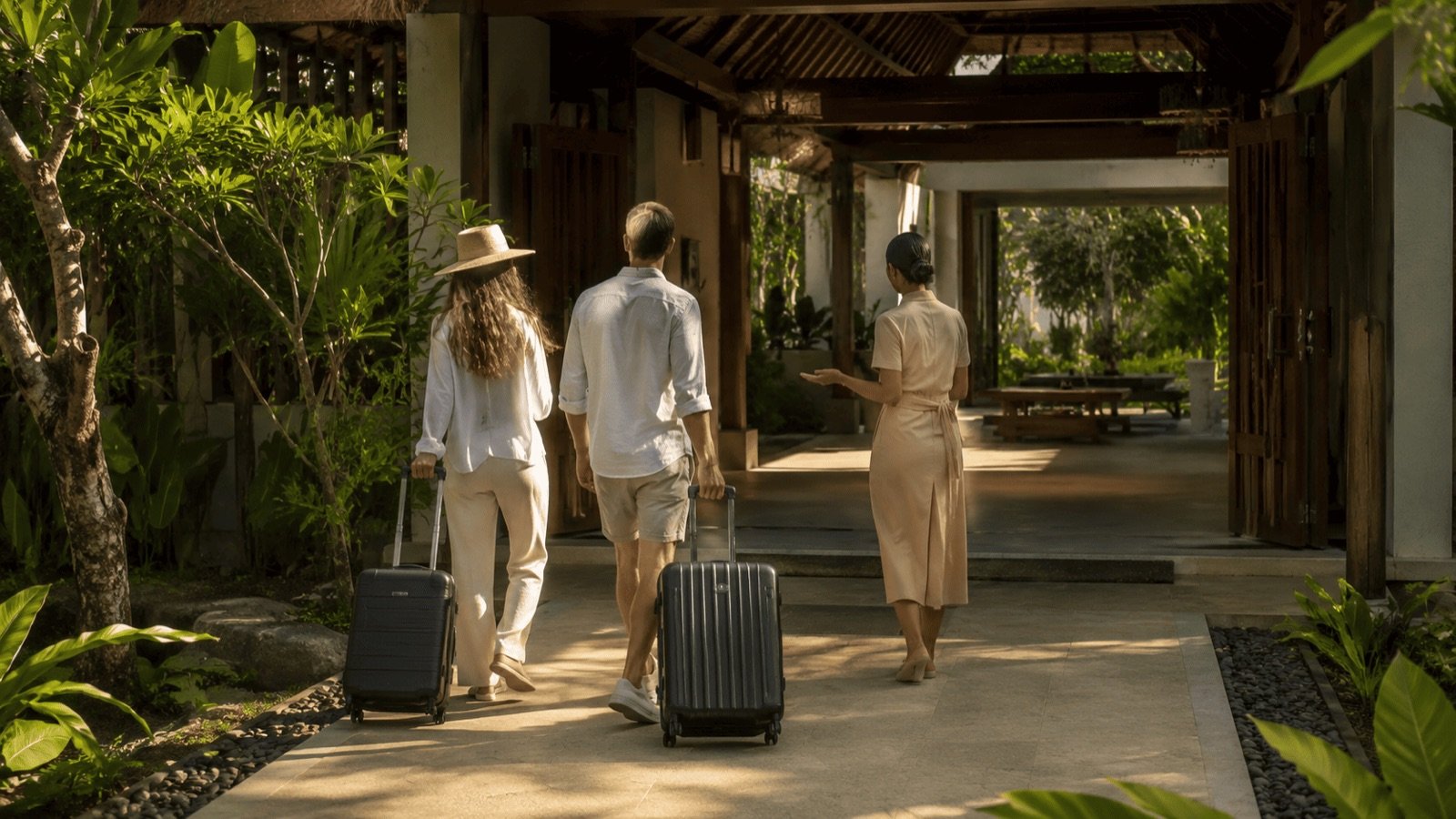 Voyageurs accueillis dans une villa de location courte durée, l'activité encadrée par la licence hôtelière en Thaïlande