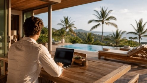 Propriétaire gérant la location de sa villa à Koh Samui