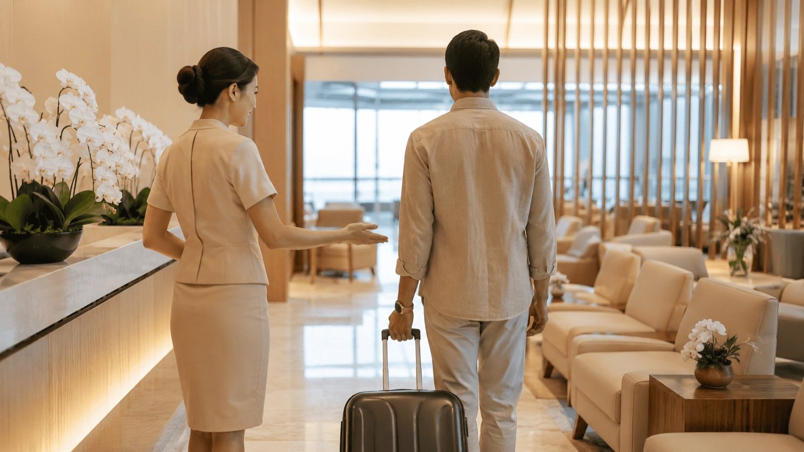Accueil personnalisé en salon d'aéroport, l'un des services du Thailand Privilege