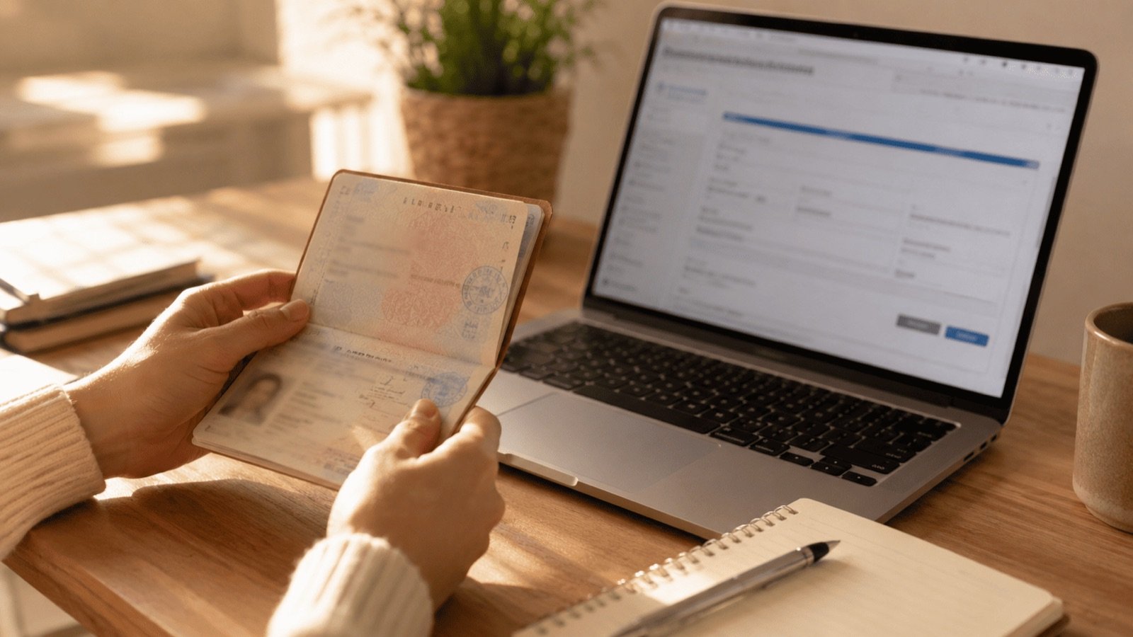 Passeport étranger et déclaration TM30 en ligne sur l'ordinateur du propriétaire