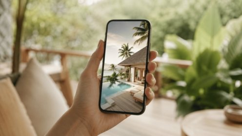 Vidéo verticale d'une villa de Koh Samui sur un smartphone pour les réseaux sociaux