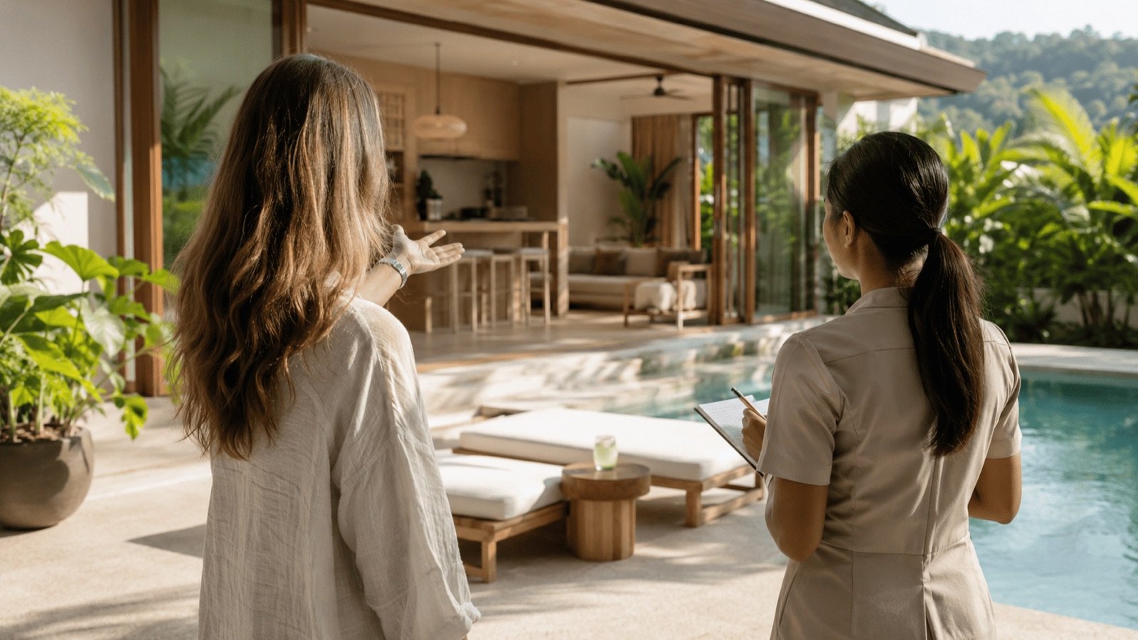 Découverte d'une villa avec son propriétaire pour la conciergerie à Koh Samui