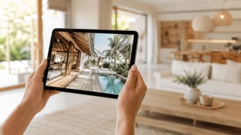 Visite virtuelle d'une villa de Koh Samui sur tablette