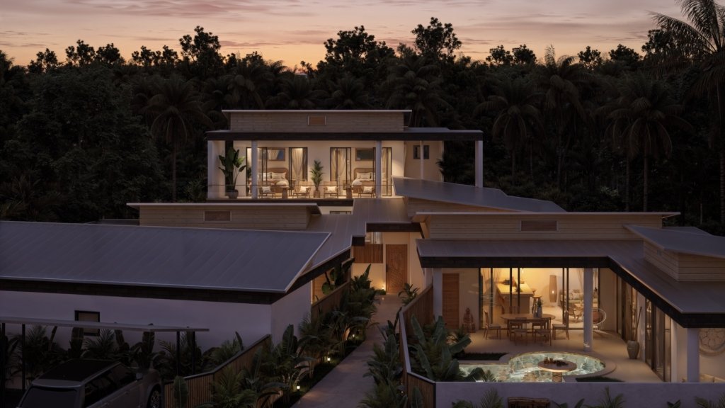 Rendu 3D du projet de villas River Land à Koh Samui