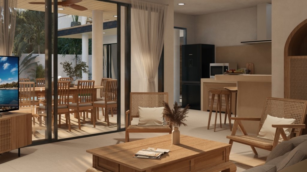 Rendu 3D de l'intérieur de la Villa River 3