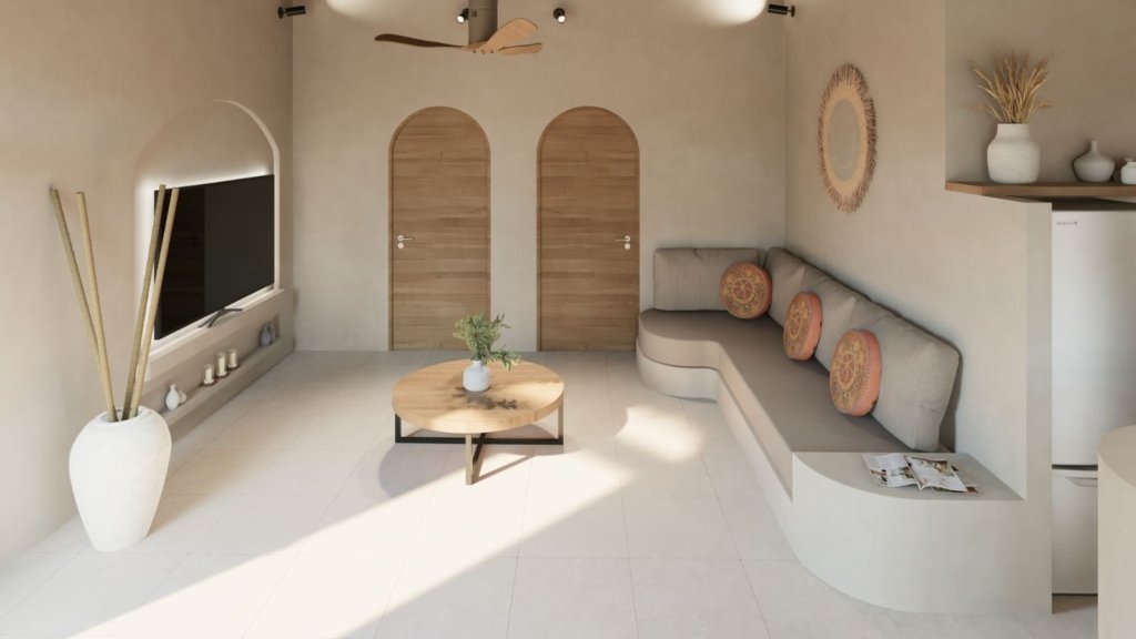 Rendu 3D de la cuisine équipée de la Villa Coco 3