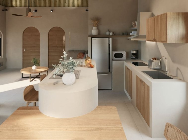 Rendu 3D du séjour de la Villa Coco 5