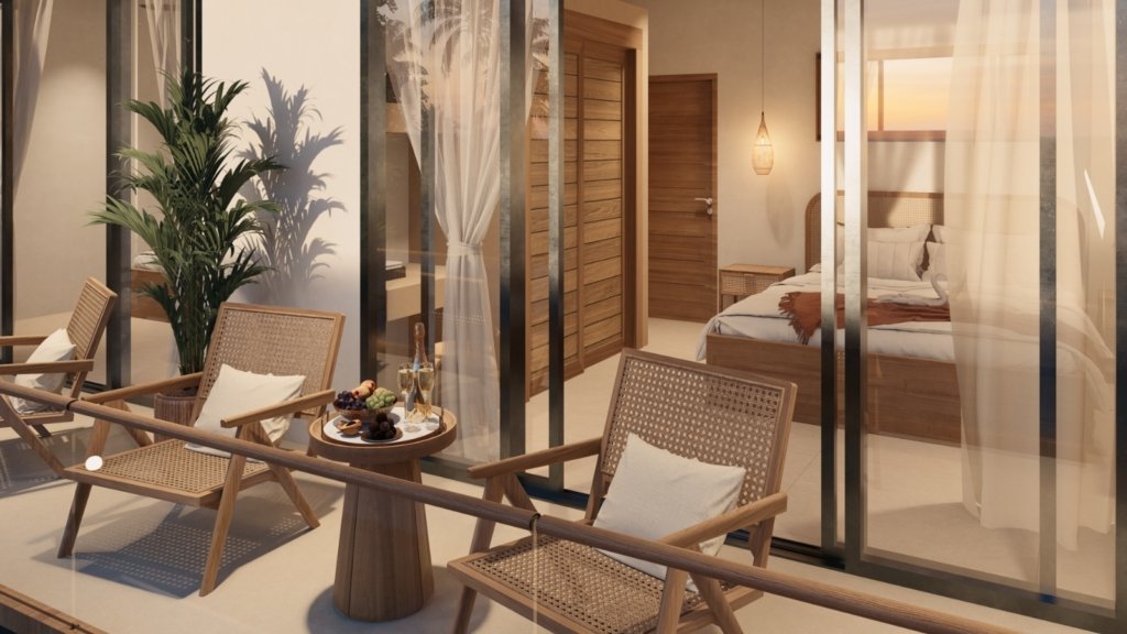 Rendu 3D d'une chambre de la Villa River 3