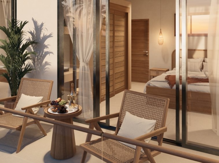 Rendu 3D d'une chambre de la Villa River 3