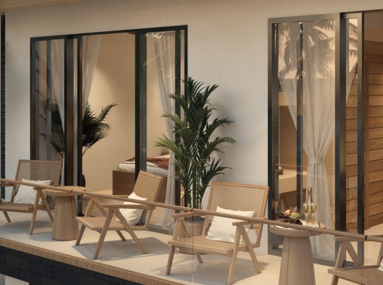 Rendu 3D d'un espace intérieur de la Villa River 3