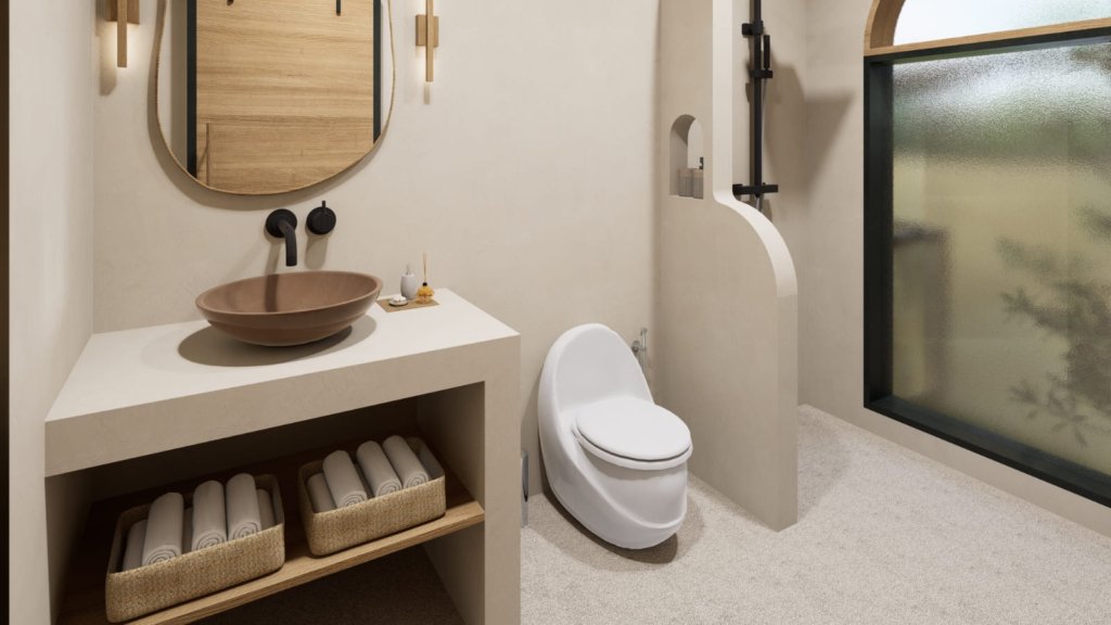 Rendu 3D de la douche de la Villa Coco 3