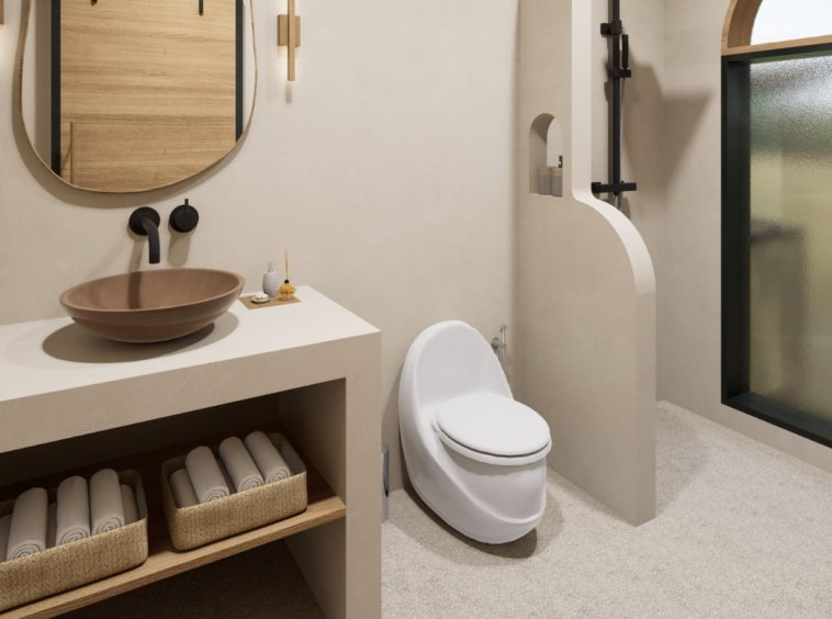 Rendu 3D de la douche de la Villa Coco 3