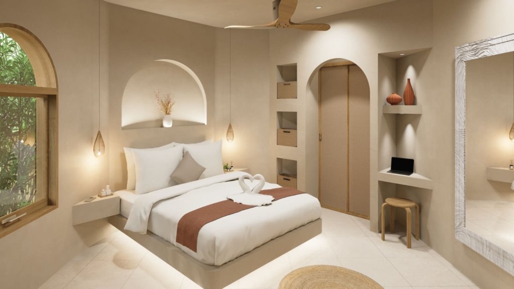 Rendu 3D de la chambre principale de la Villa Coco 5