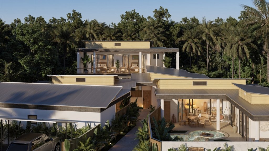 Rendu 3D des villas du projet River Land à Lamai, Koh Samui