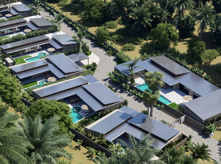 Rendu 3D extérieur de la Villa B2 Eden Land à Lamai, Koh Samui