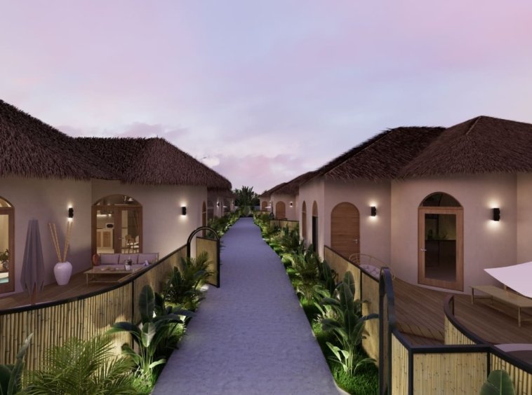 Rendu 3D de l'allée de la résidence Coco Land à Lamai