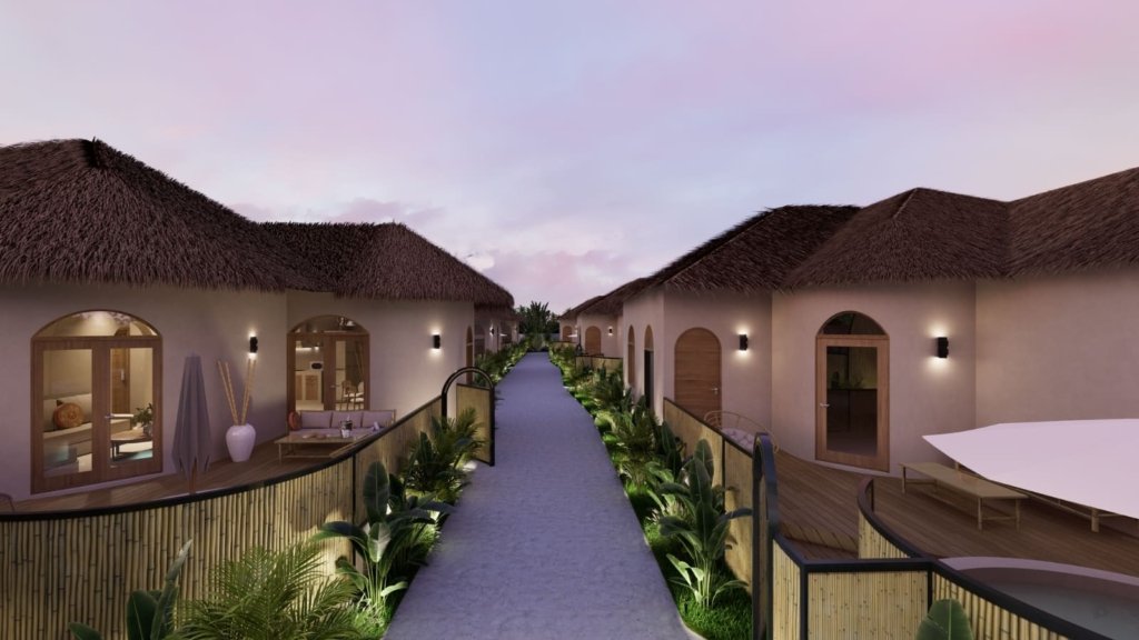 Rendu 3D de l'allée de la résidence Coco Land à Lamai