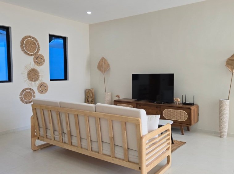 Salon avec télévision de la Villa Ankaa