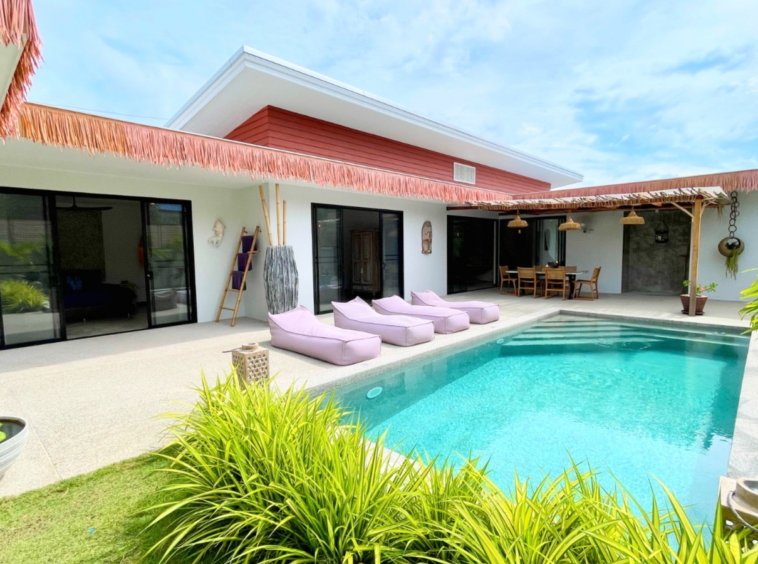 Villa An Se Ju, villa de plain-pied avec piscine au sel et jardin à Hua Thanon, Koh Samui